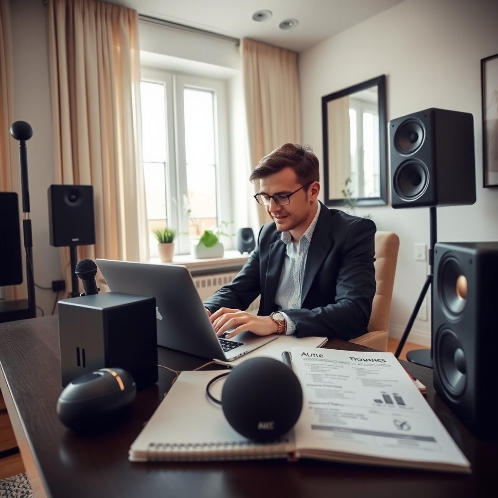 Event speaker setup for professional gatherings